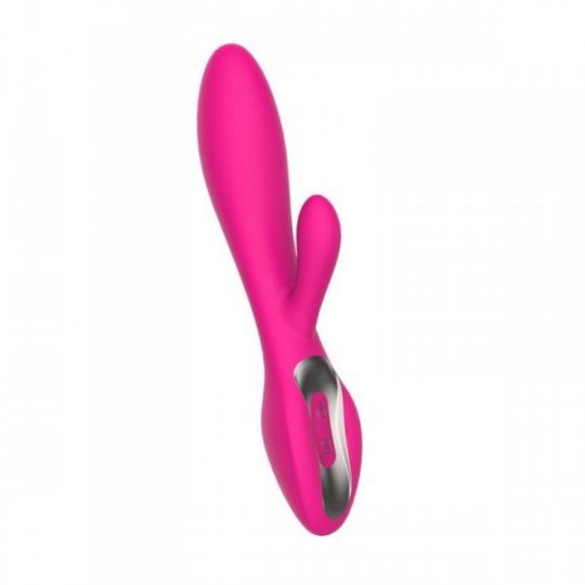 Vibratore rabbit doppio con stimolatore clitoride vaginale falo dildo vibrante in silicone