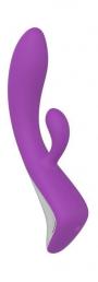 Vibratore doppio rabbit dildo fallo vibrante vaginale in silicone impermeabile ricaricabile move purple