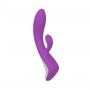 Vibratore doppio rabbit dildo fallo vibrante vaginale in silicone impermeabile ricaricabile move purple