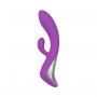 Vibratore doppio rabbit dildo fallo vibrante vaginale in silicone impermeabile ricaricabile move purple