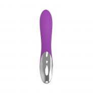 Vibratore doppio rabbit dildo fallo vibrante vaginale in silicone impermeabile ricaricabile move purple