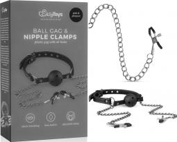 Morso bondage con pinze per capezzoli ball gag nipple clamps