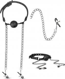 Morso bondage con pinze per capezzoli ball gag nipple clamps