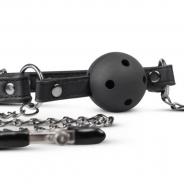 Morso bondage con pinze per capezzoli ball gag nipple clamps