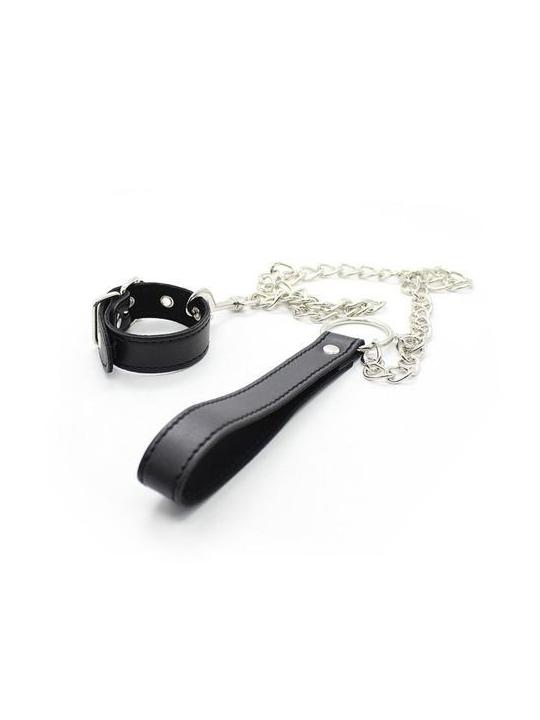 Collare a guinzaglio chain leash black bondage harness fetish kit sexy costrittivo nero