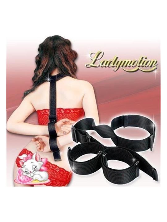 Costrittivo easy back arms restraint black collare bondage con manette fetish restriant nero