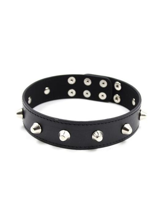 Collare spikes collar black bondage nero fetish costrittivo bdsm dress harness 