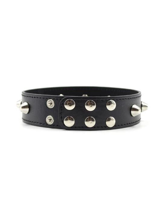 Collare spikes collar black bondage nero fetish costrittivo bdsm dress harness 