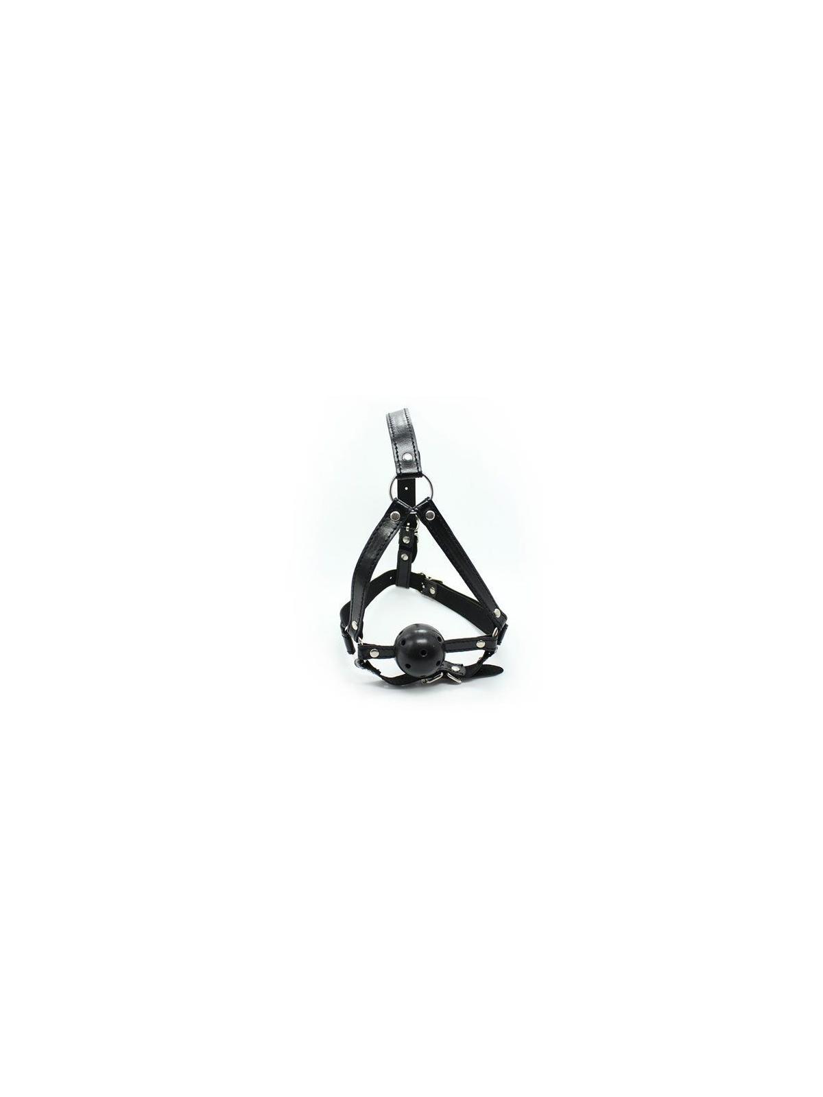 Imbracatura viso con morso head harness ball gag fetish bondage nero black costrittivo