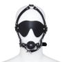 Imbracatura per viso con maschera per occhi e morso total head harness restraint black