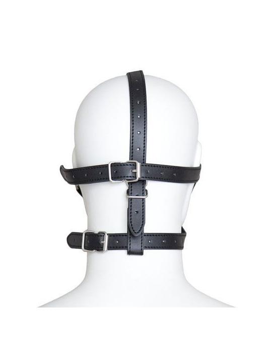 Imbracatura per viso con maschera per occhi e morso total head harness restraint black