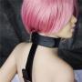 Easy back cuffs collar restraint manette collare costrittivo bondage black harness