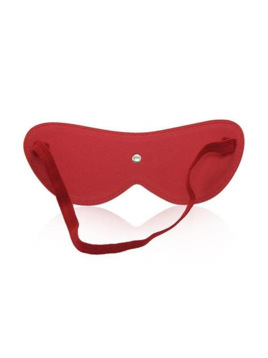 Blindfold mask red maschera da notte in simil pelle rosso bondage fetish sexy uomo e donna