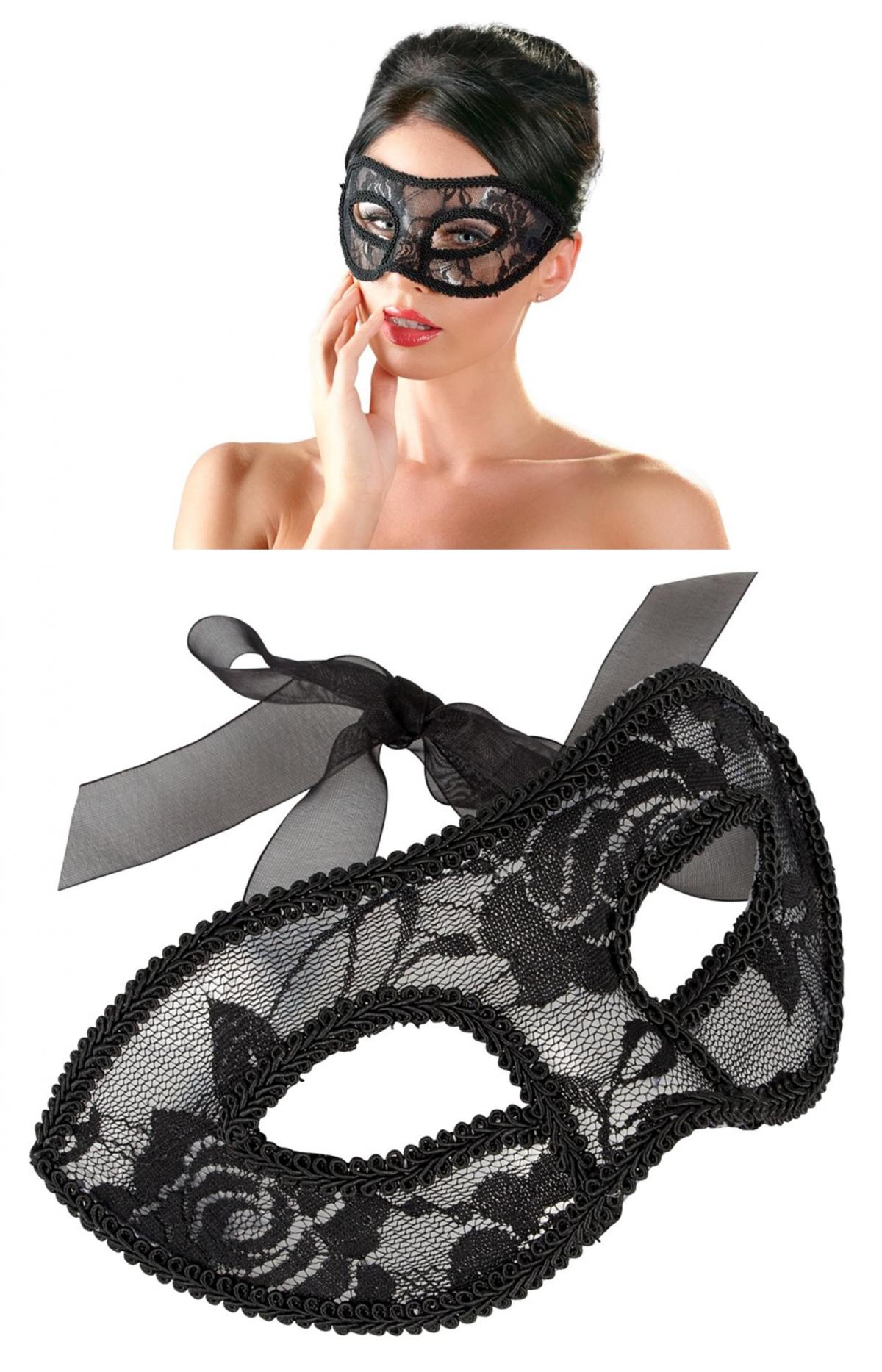 Maschera per notte da donna sexy nera veneziana gothic black