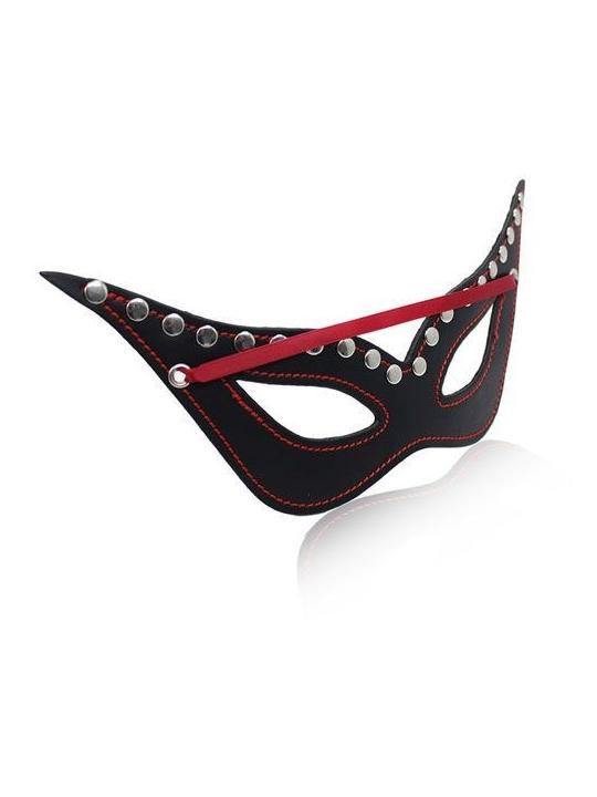 Secret mask black maschera nera con borchie bondage fetish per uomo e donna integrale 