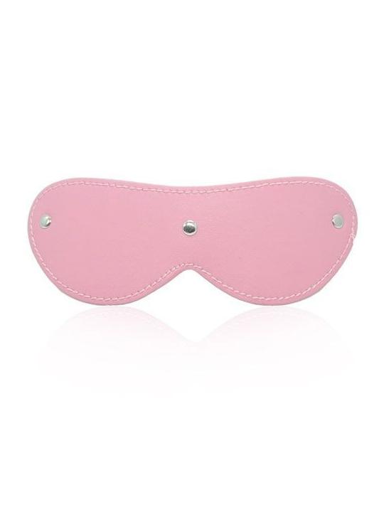 Blindfold mask pink maschera da notte in simil pelle rosa bondage fetish sexy uomo e donna