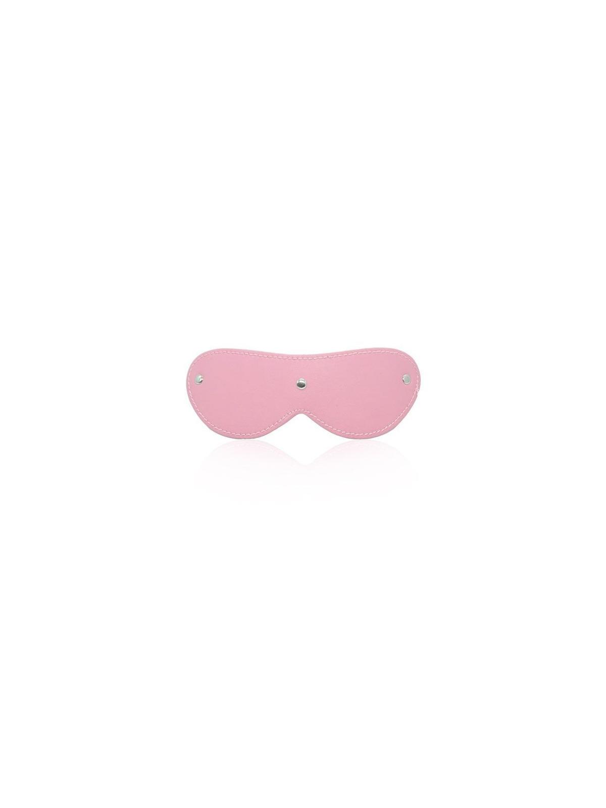 Blindfold mask pink maschera da notte in simil pelle rosa bondage fetish sexy uomo e donna