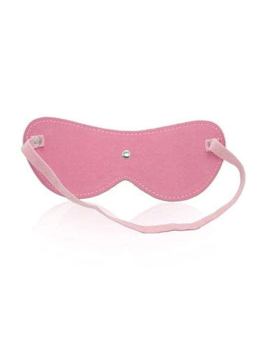 Blindfold mask pink maschera da notte in simil pelle rosa bondage fetish sexy uomo e donna