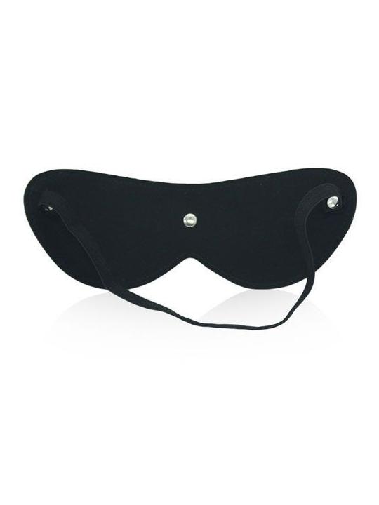 Blindfold mask black   maschera da notte in simil pelle nero bondage fetish sexy uomo e donna