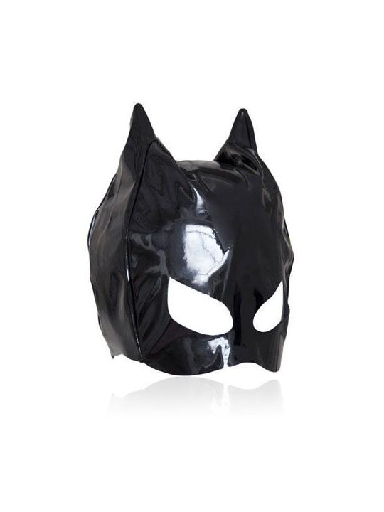 Cat mask large black maschera fetish bondage nero sexy per donna neutra bocca