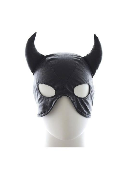 Devil mask black maschera diavolo nero fetish bondage per uomo e donna sexy