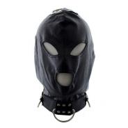 Bondage hook mask collar black maschera collare fetish nero per uomo e donna integrale in simil pelle