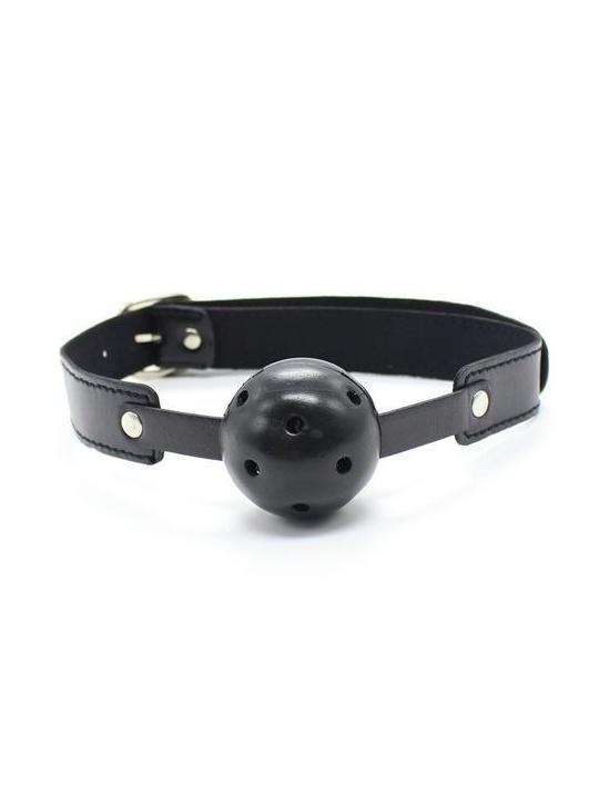 Breath hole ball gag nero morso indossabile fetish bondage costrittivo black