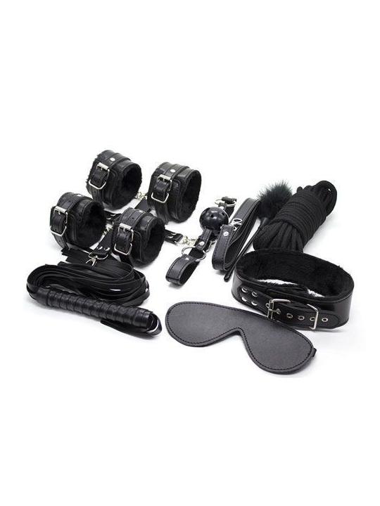 Top bondage kit fetish corda morso collare costrittivo nero frusta manette cavigliere