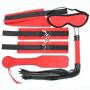 Bondage kit rosso fetish set frusta manette collare maschera sexy