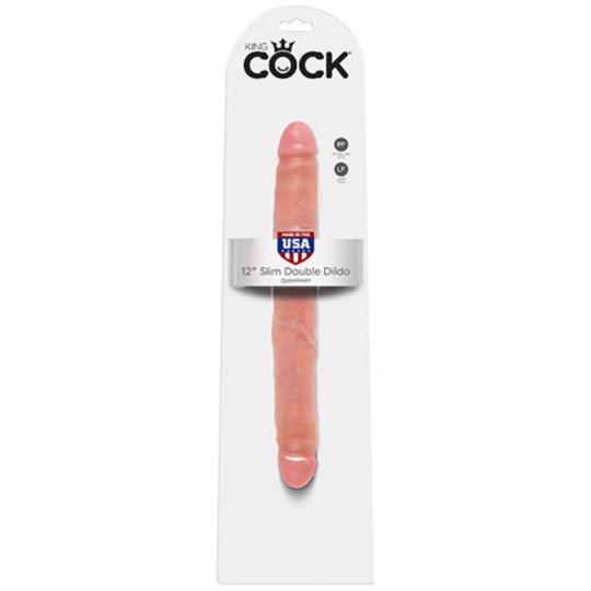 FALLO DOPPIO REALISTICO KING COCK 12 SLIM DOUBLE DILDO FLESH