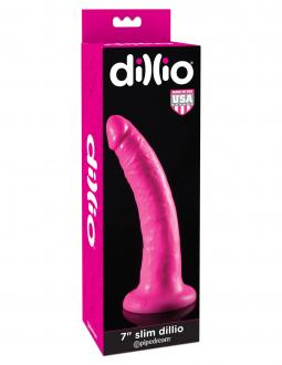 Fallo dildo con ventosa anale vaginale realistico dillio 7 slim pink