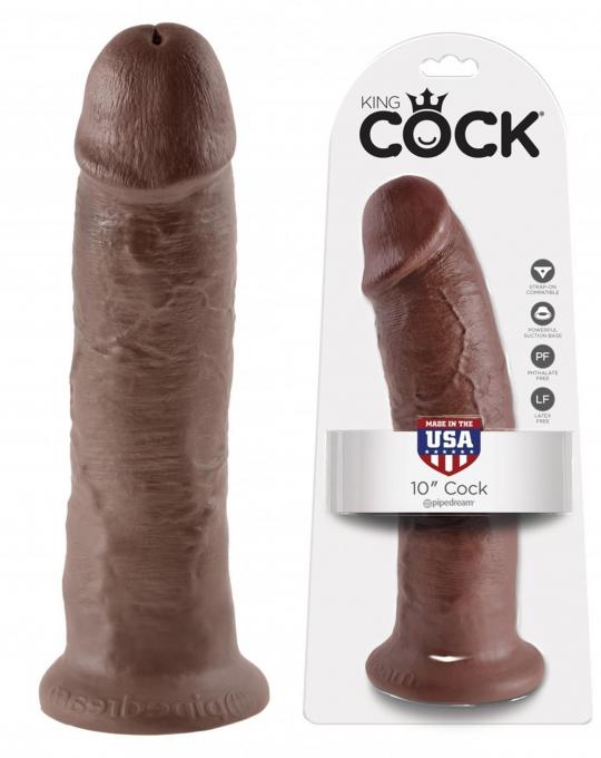 Fallo maxi big king cock dildo grande realistico vaginale con ventosa 10 brown