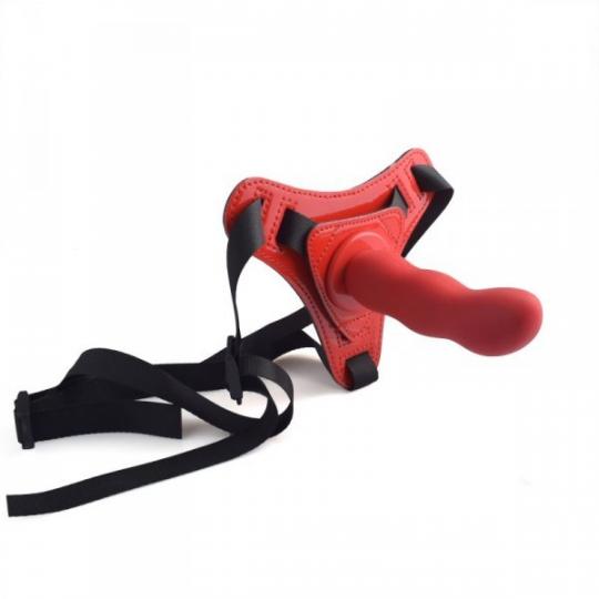 dildo red strap on indossabile fallo anale vaginale con cintura