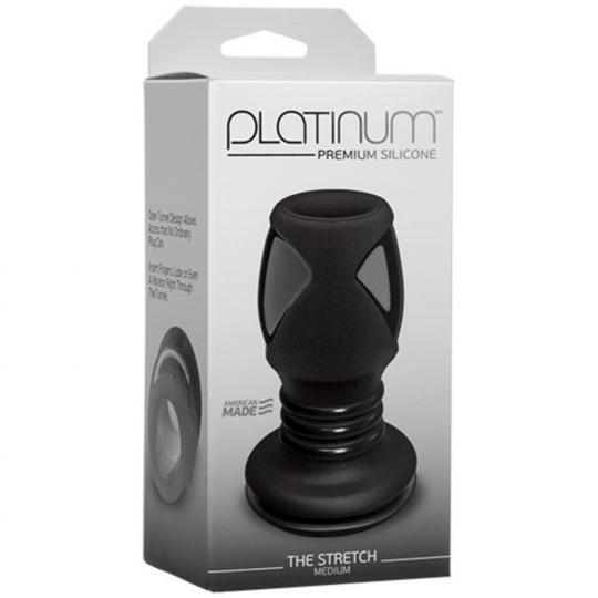 Plug anale platinum the stretch medium black - premium silicone