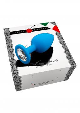 Plug anale fallo in silicone dildo con diamante Jewellery Blu