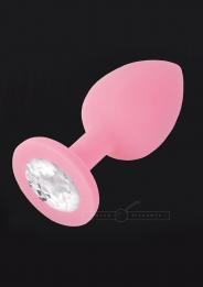 Plug anale fallo in silicone dildo con diamante Jewellery Rosa