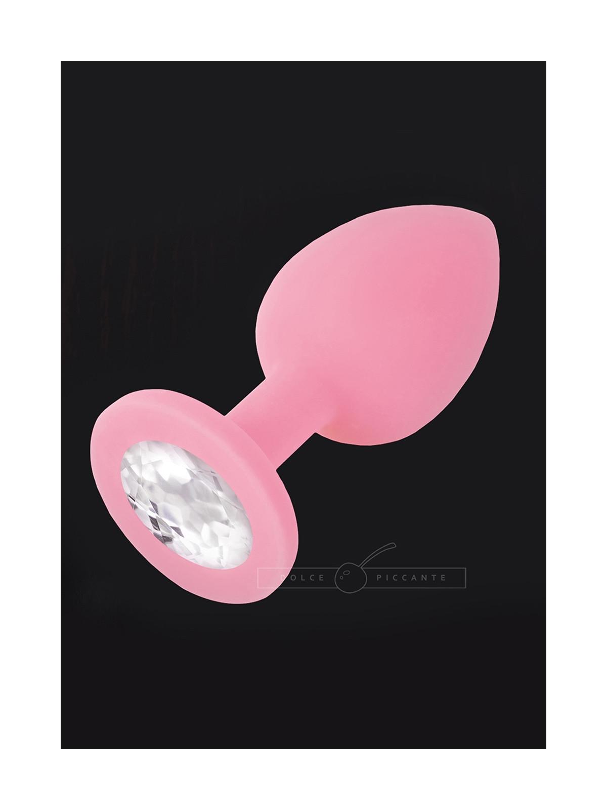 Plug anale fallo in silicone dildo con diamante Jewellery Rosa