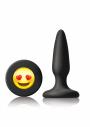 Plug anale in silicone mini fallo butt conico nero con smile ily EMOJI FACE