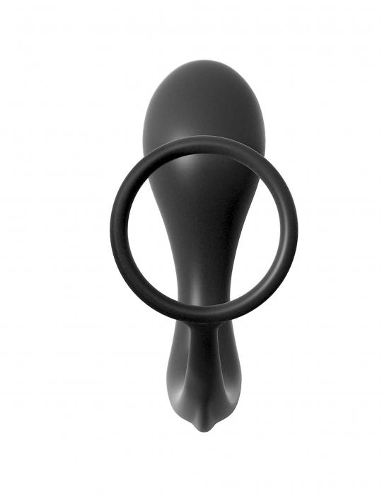 Fallo dildo plug anale con anello fallico indossabile nero anal butt