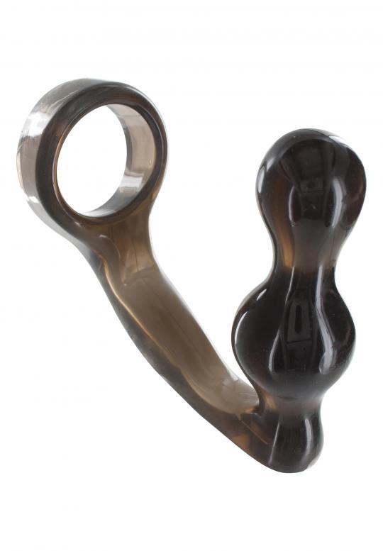 Plug nero fallo anale indossabile dildo con anello fallico per pene cockring ritardante