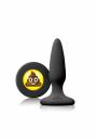 Plug anale in silicone mini fallo butt conico con smile sht EMOJI FACE nero