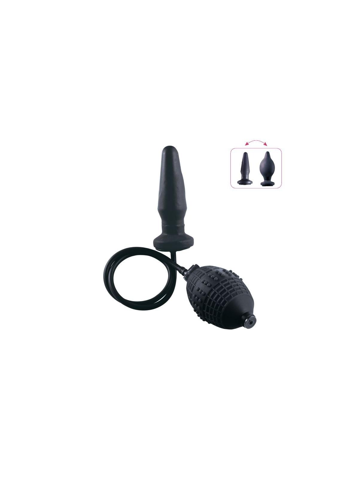 Fallo anale plug gonfiabile dildo medium nero the inflatable butt