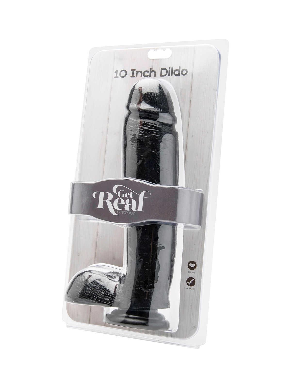 Fallo Maxi grande dildo nero con ventosa 10 con testicoli the cock