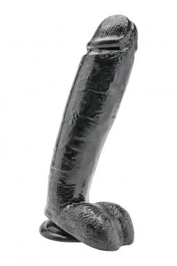 Fallo Maxi grande dildo nero con ventosa 10 con testicoli the cock