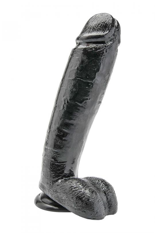 Fallo Maxi grande dildo nero con ventosa 10 con testicoli the cock