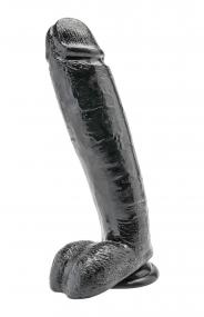 Fallo Maxi grande dildo nero con ventosa 10 con testicoli the cock