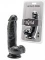 Fallo vaginale realistico dildo con ventosa nero black con testicoli cock 6