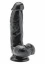 Fallo vaginale realistico dildo con ventosa nero black con testicoli cock 6