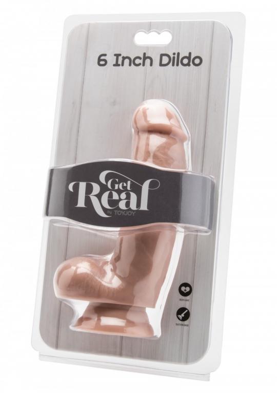 Fallo vaginale realistico dildo con ventosa nero chiaro con testicoli color carne chiaro cock 6 flesh