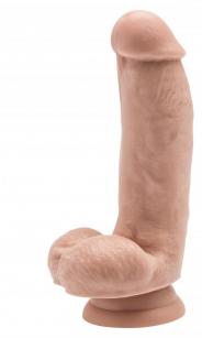 Fallo vaginale realistico dildo con ventosa nero chiaro con testicoli color carne chiaro cock 6 flesh